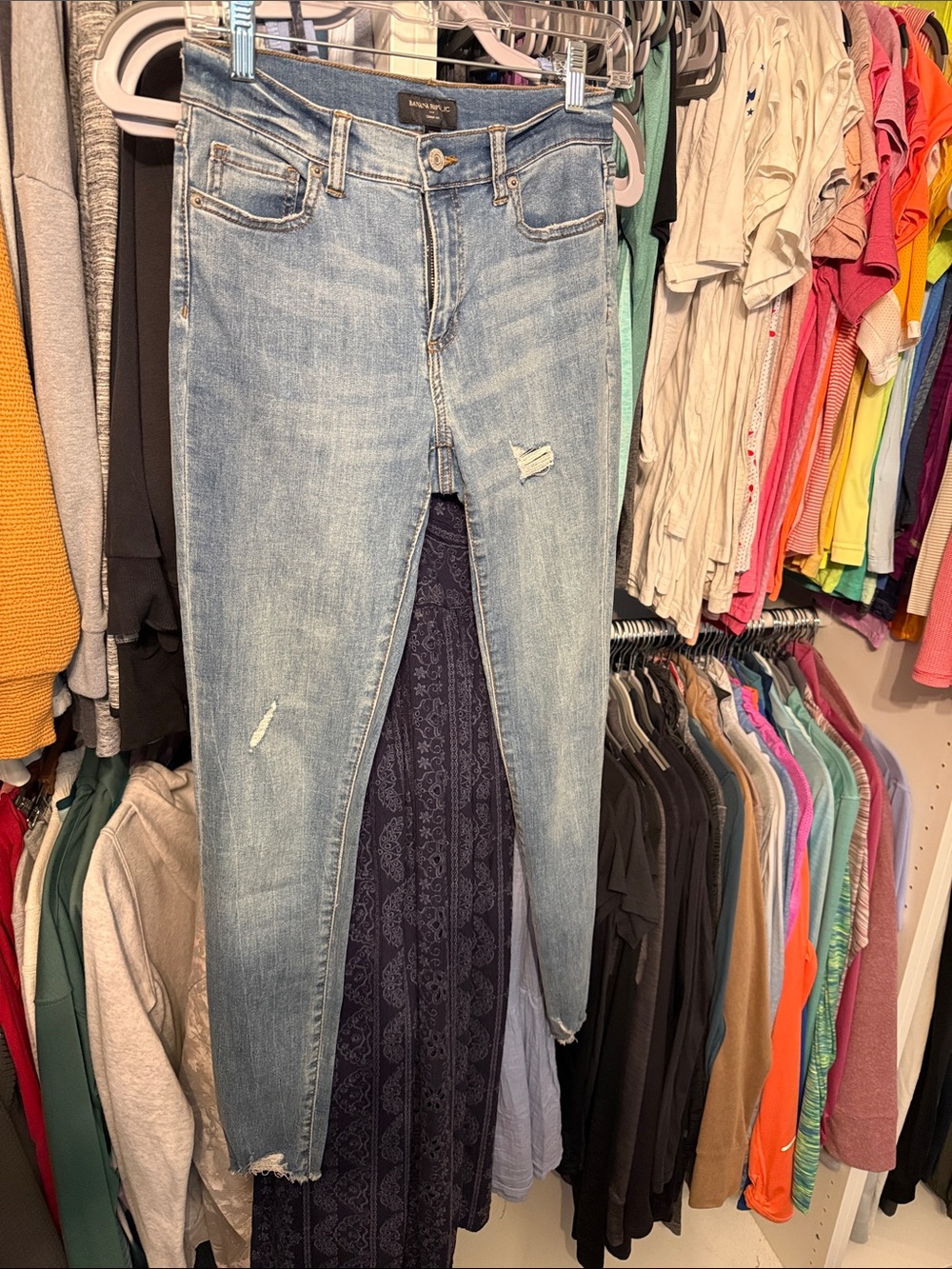 Banana Republic Light Blue Distressed Ankle Jeans